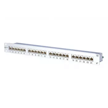 METZ CONNECT 130855C-E-90 Cat.6A afgeschermd 24-poorts 1U rack-mount patchpaneel, wit
