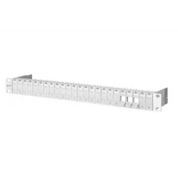 METZ CONNECT 130920-00-E 1U 24-poorts unloaded patchpanel, lichtgrijs (RAL 7035) 130920-00-E-90