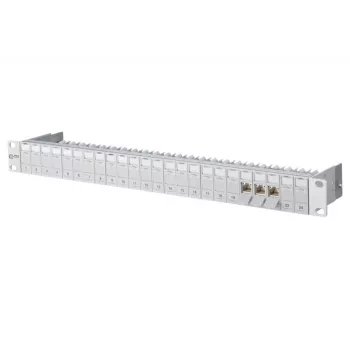 METZ CONNECT 130B11P0-E Cat6a 24-poorts afgeschermd patchpanel, 1U rackmontage, gereedschapsloze IDC, T568A/B, 500 MHz, PoE+ 130B11P0-E-90