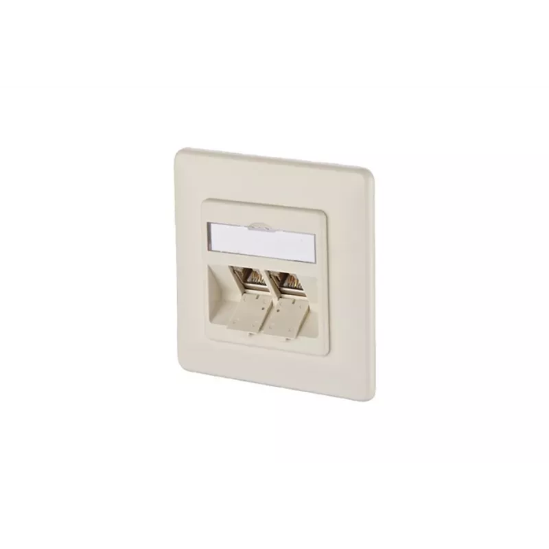 METZ CONNECT BTR E-DAT module 8/8(8) UP inbouw CAT 6 netwerk-data-aansluitdoos, 2 x RJ45, parelwit RAL 1013 1309121001-E