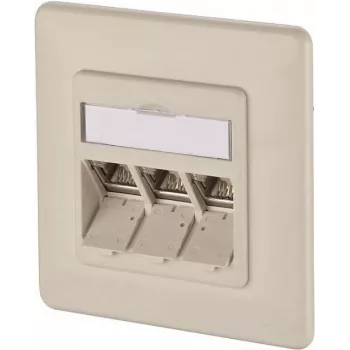 METZ CONNECT BTR IT CONNECT E-DAT module 3x8(8) UP - inbouw netwerkdoos, 3-poorts RJ45, CAT 6, afgeschermd, parelwit (RAL 1013) 1309131001-E