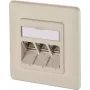 METZ CONNECT BTR IT CONNECT E-DAT module 3x8(8) UP - inbouw netwerkdoos, 3-poorts RJ45, CAT 6, afgeschermd, parelwit (RAL 1013) 1309131001-E