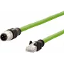 METZ CONNECT netwerkkabel M12 (4-polig) (S) naar RJ-45 (M) 1,0 m 6,5 mm SF/FTP CAT 5e halogeenvrij, zonder vergrendelnok, litze, slepketting, D-gecodeerd groen (142M1D15010)