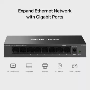 MEU Mercusys MS108G 8-poorts Gigabit desktop-switch