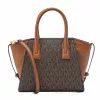 Michael Kors Jet Set Charm ovale crossbody tas bruin Signature coated canvas
