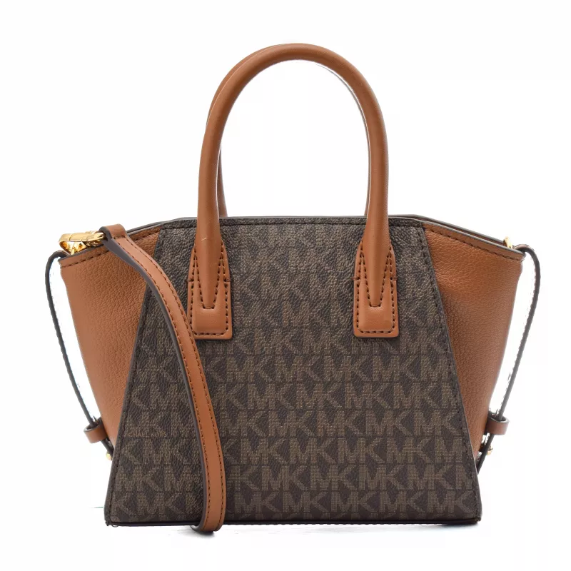 Michael Kors Jet Set Charm ovale crossbody tas bruin Signature coated canvas
