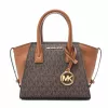 Michael Kors Jet Set Charm ovale crossbody tas bruin Signature coated canvas