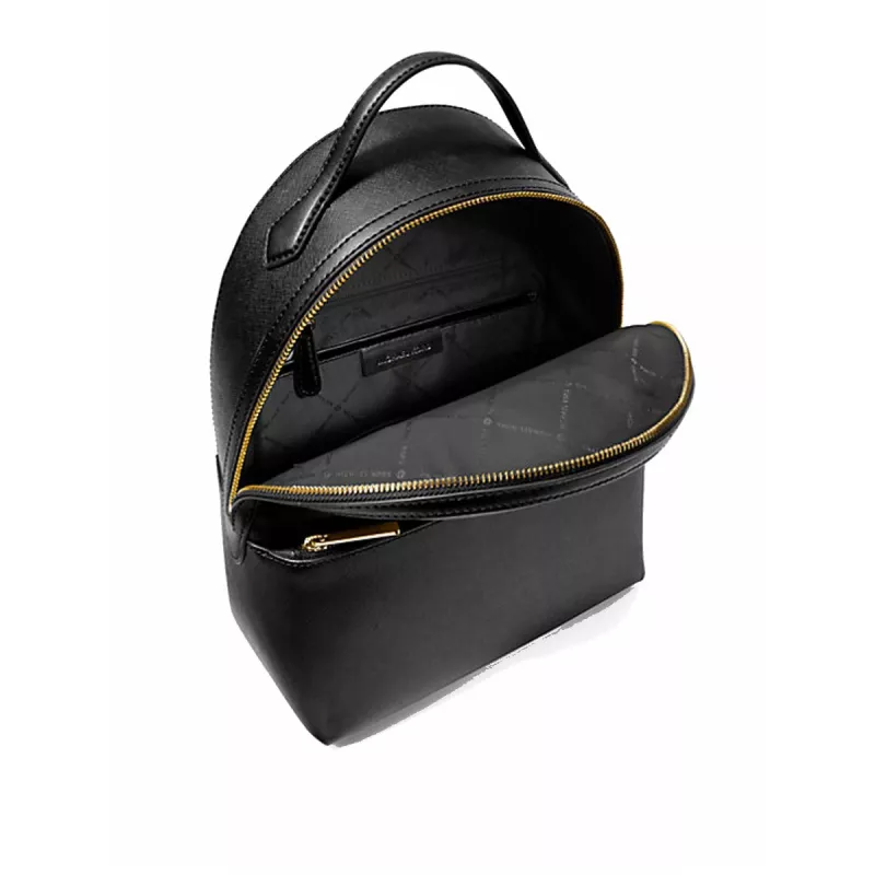 Michael Kors Hudson Small Pebbled Leather Backpack zwart 31x26x13cm