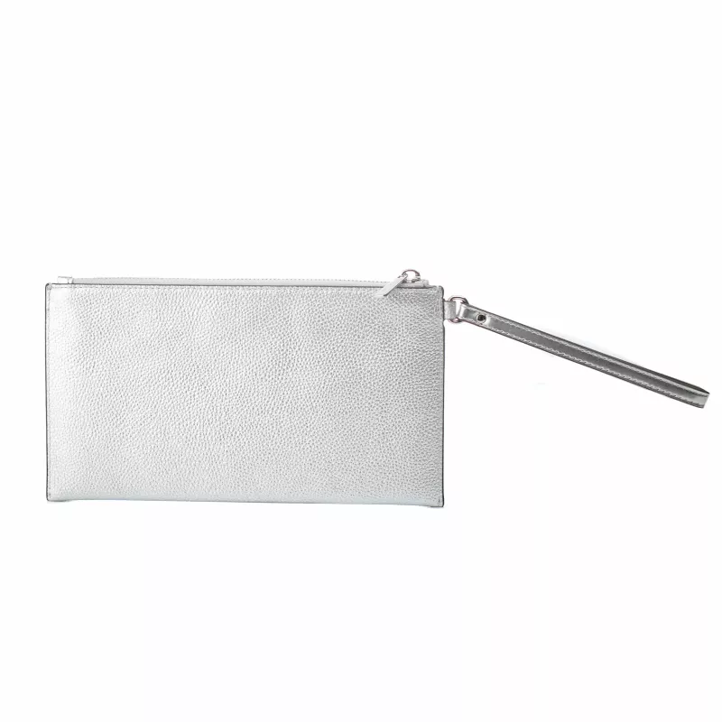 Michael Kors Jet Set Travel Crossbody Tas Zilver Saffiano Leer 35F4STVW3LSIL