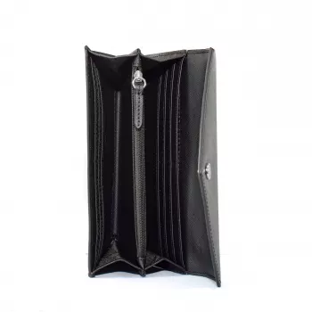 Michael Kors Jet Set Travel large zip around continental portemonnee saffiano leer zwart goudtinten