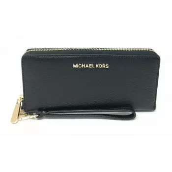 Michael Kors Jet Set Travel Mini aktetas saffiano leer zwart gold-tone hardware 35T7GTVE7LBCK