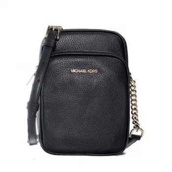 Michael Kors Jet Set Travel kleine schoudertas zwart saffiano leer 35H3GTVC2LBLA