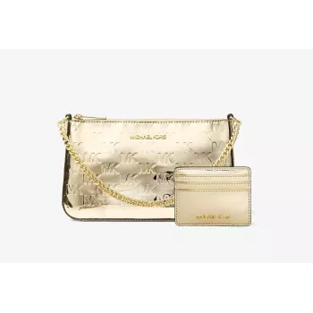Michael Kors Jet Set Travel toteset met portemonnee - Opal Multi Signature Coated Canvas