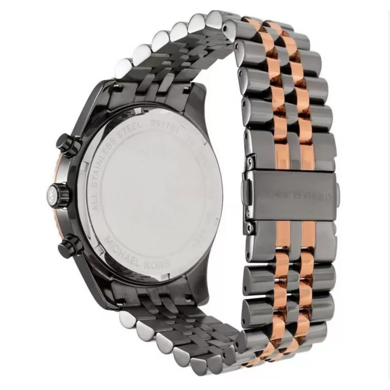 Michael Kors Lexington heren quartz chronograaf horloge MK8561 45mm RVS blauwe wijzerplaat