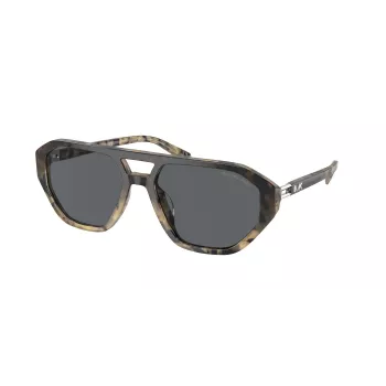 Michael Kors heren zonnebril MK2219U394287 - zwart acetaat montuur, grijze polycarbonaatglazen, 57 mm
