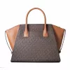 Michael Kors Vivianne schoudertas bruin multi signature logo-print coated canvas