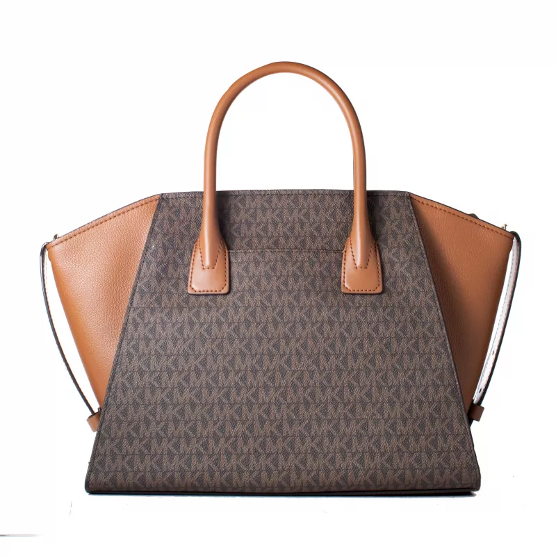 Michael Kors Vivianne schoudertas bruin multi signature logo-print coated canvas