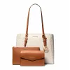Michael Kors dames Saffiano leren tassenset – tote en pouch (vanille) – model 35F3GCFT9TVAN