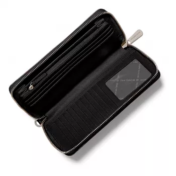MICHAEL KORS Dames Saffiano Leren Portemonnee & Telefoonhoesje met Rits, Zwart (Jet Set Travel) - 35S6STVE9LBLA
