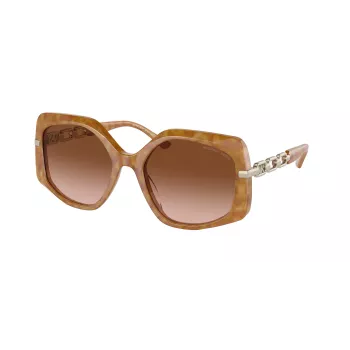 Michael Kors dames zonnebril MK217739153B5 donker schildpad montuur bruin verloopglas 56 mm