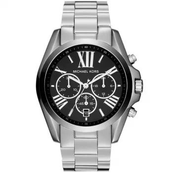 Michael Kors MK5705 Heren kwartshorloge, 42 mm, zilver/zwarte wijzerplaat