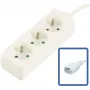 MicroConnect 3-voudig Frans type E stopcontactenblok met schakelaar, overbelastingsbeveiliging & kinderveiligheid, 1,5m kabel, wit (MC-PS030150FRUPSW)