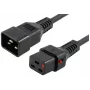 MICROCONNECT vergrendelbare netkabel C20 naar C19, 2,5m, 16A, zwart