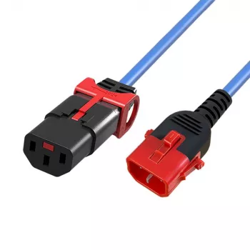 MICROCONNECT netkabel C13 IEC Lock+ - C14 1,5m zwart