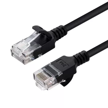 MICROCONNECT U/UTP CAT6 0,3m zwart slim ethernet patchkabel