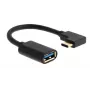 MICROCONNECT USB-C haakse stekker naar USB 3.0 Type-A kabel, 0,5 m, zwart