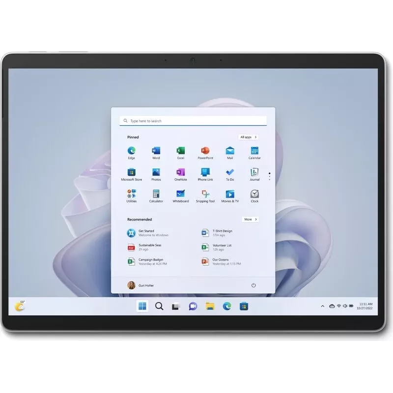 Microsoft Surface Pro 9 13 inch 2-in-1 afneembare tablet, Intel Core i5-1235U, 8GB RAM, 256GB SSD, platina