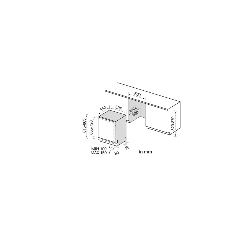 Midea MDWEB1403MB-WS inbouwvaatwasser, 14 couverts, C, 44 dB
