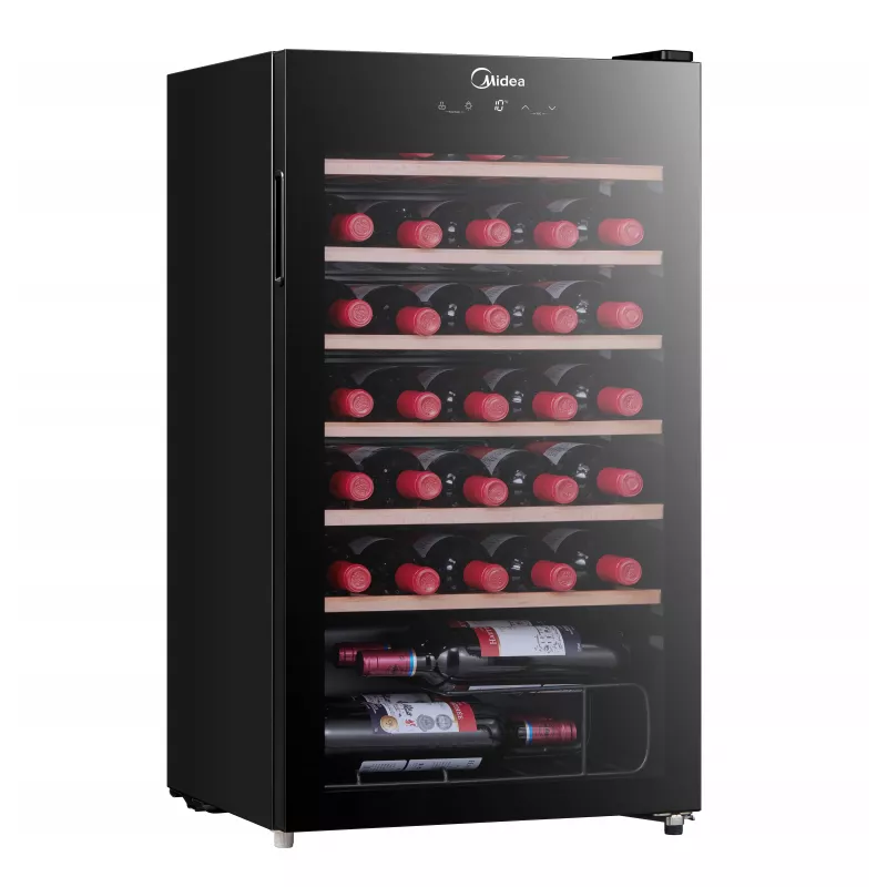 Midea wijnkoeler MDRW150FGG22W vrijstaand 34 flessen zwart