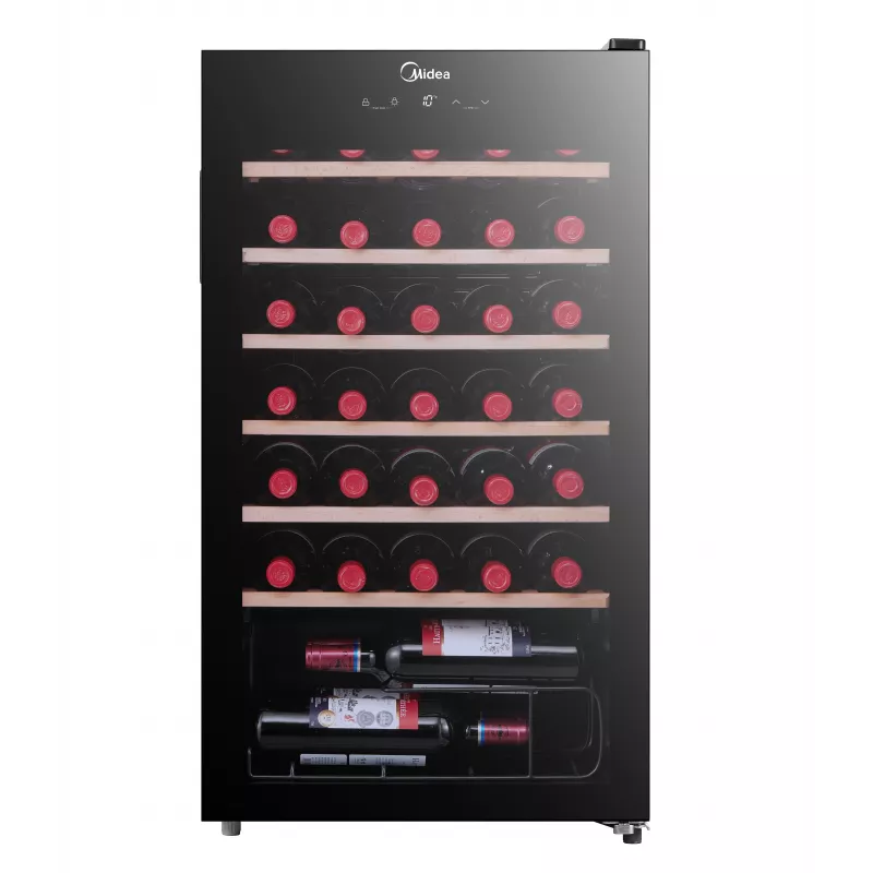 Midea wijnkoeler MDRW150FGG22W vrijstaand 34 flessen zwart