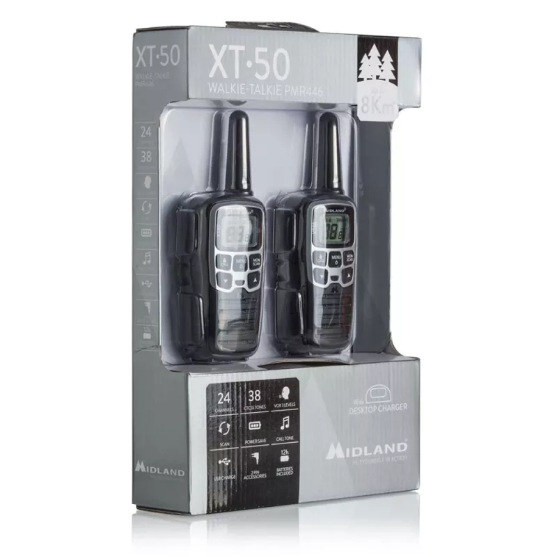 Midland XT50 2x PMR446 Handportofoon Grijs