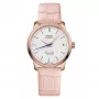 MIDO Baroncelli III Lady automatisch horloge 33mm roségoud PVD roestvrij staal zilverkleurige wijzerplaat bruine leren band M027207360100