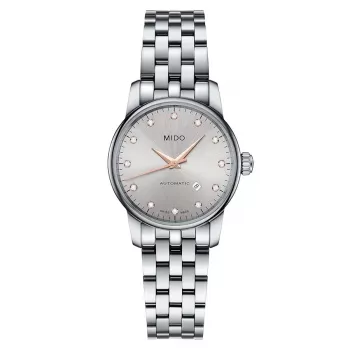 MIDO Baroncelli Lady Automatic horloge M76004671 29mm RVS zilveren wijzerplaat