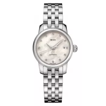 MIDO Memento Mori Limited Edition dames automatisch horloge 25mm RVS witte parelmoer wijzerplaat