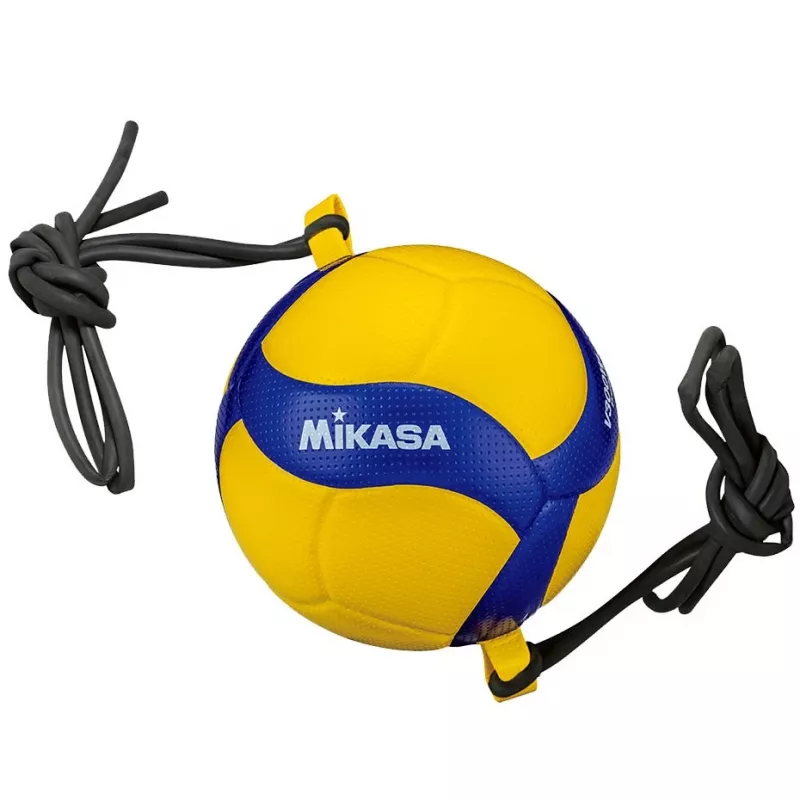 Mikasa V300W-AT-TR trainingsvolleybal met elastische banden, maat 5, geel/blauw