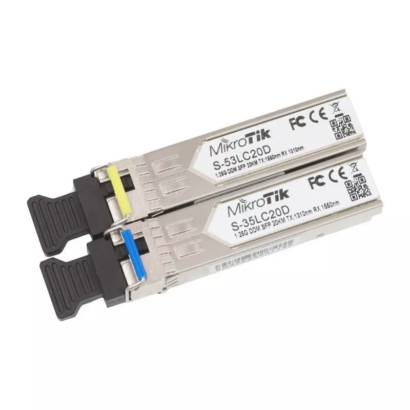 MikroTik S-35LC20D BiDi SFP-module, 1,25G single-mode LC simplex, 20km, 1310nm/1550nm, DDM