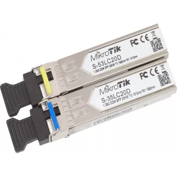 MikroTik S-35LC20D BiDi SFP-module, 1,25G single-mode LC simplex, 20km, 1310nm/1550nm, DDM