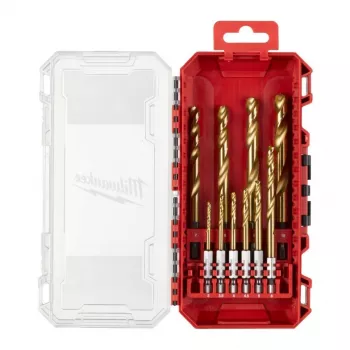 Milwaukee metaalboren set HSS-G TiN, 10-delig, 3-10 mm, 1/4 inch zeskantschacht, kruisslijping, 135°