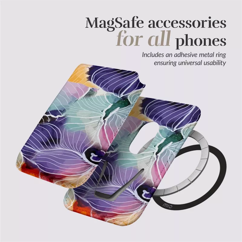 MIO Flowers Magsafe Case compatibel met kaarthouder