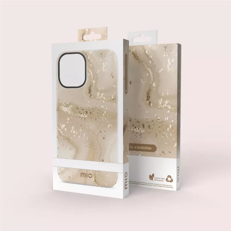 MIO Gold Marble MagSafe-compatibele hoes voor iPhone 16 Pro Max