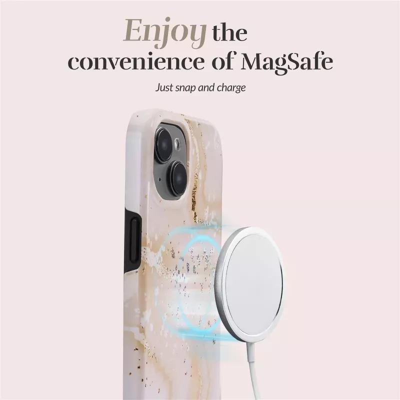 MIO Gold Marble Magsafe Compatibel voor iPhone 16