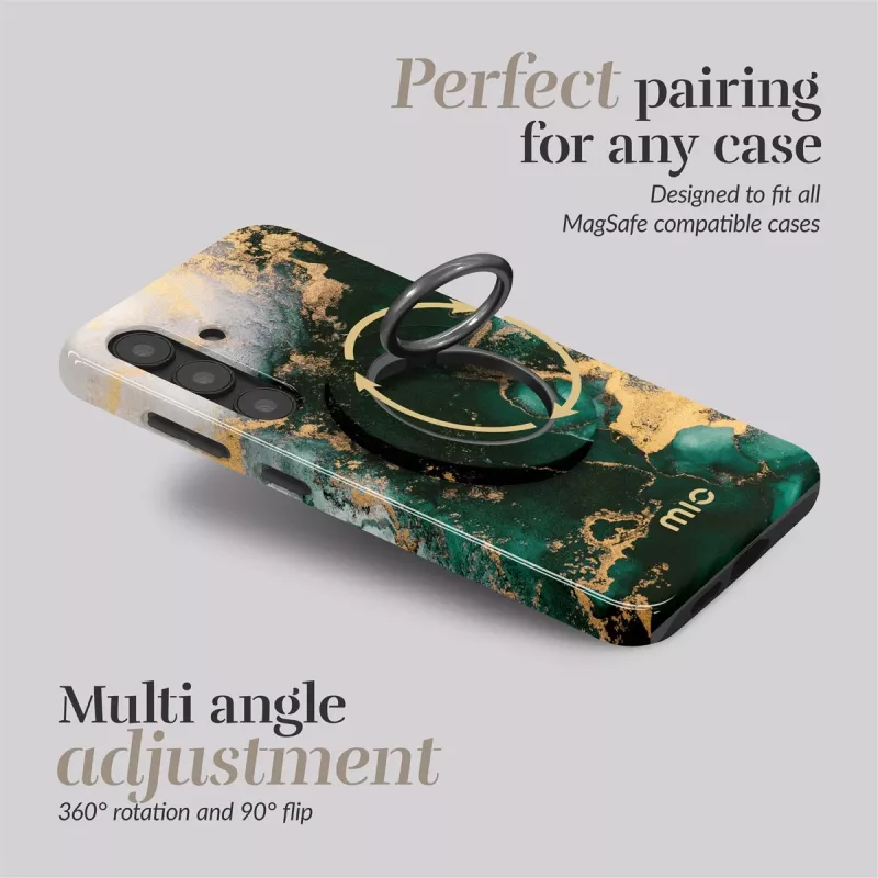 MIO Green Marble Magsafe Case compatibel met ringhouder
