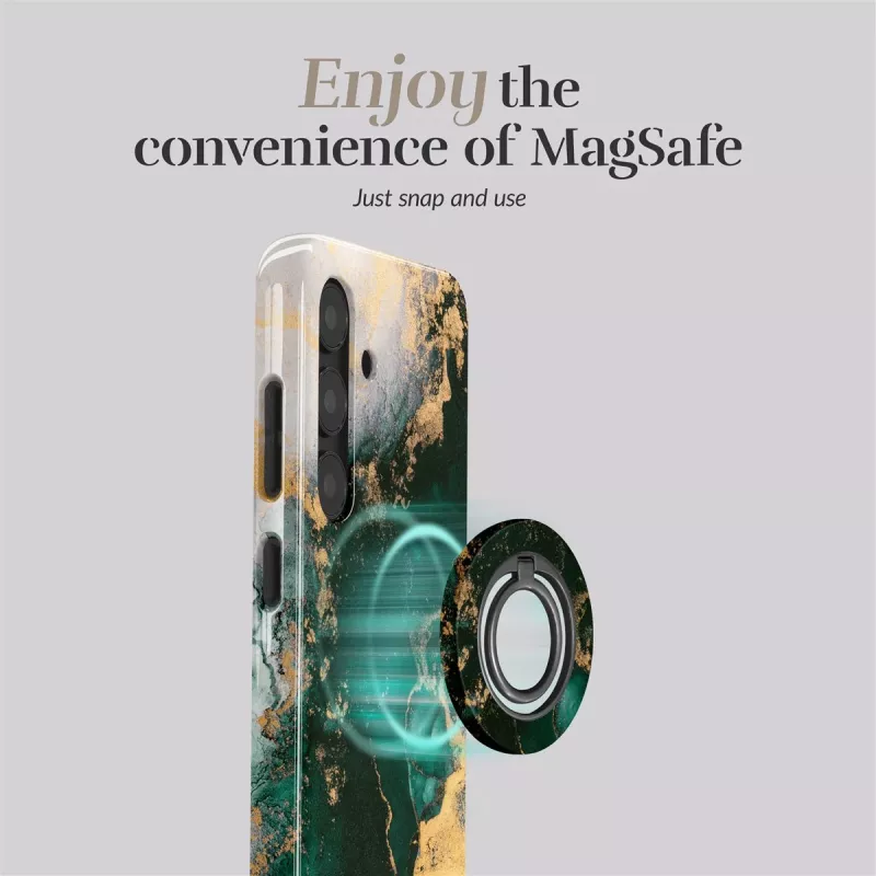 MIO Green Marble Magsafe Case compatibel met ringhouder