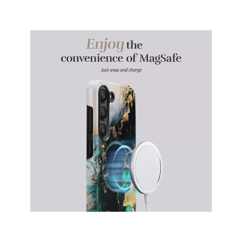 MIO Green Marble MagSafe-compatibele hoes voor Samsung S25 5G