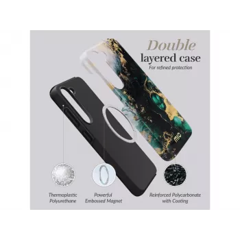 MIO Green Marble MagSafe-compatibele hoes voor Samsung S25 Plus 5G