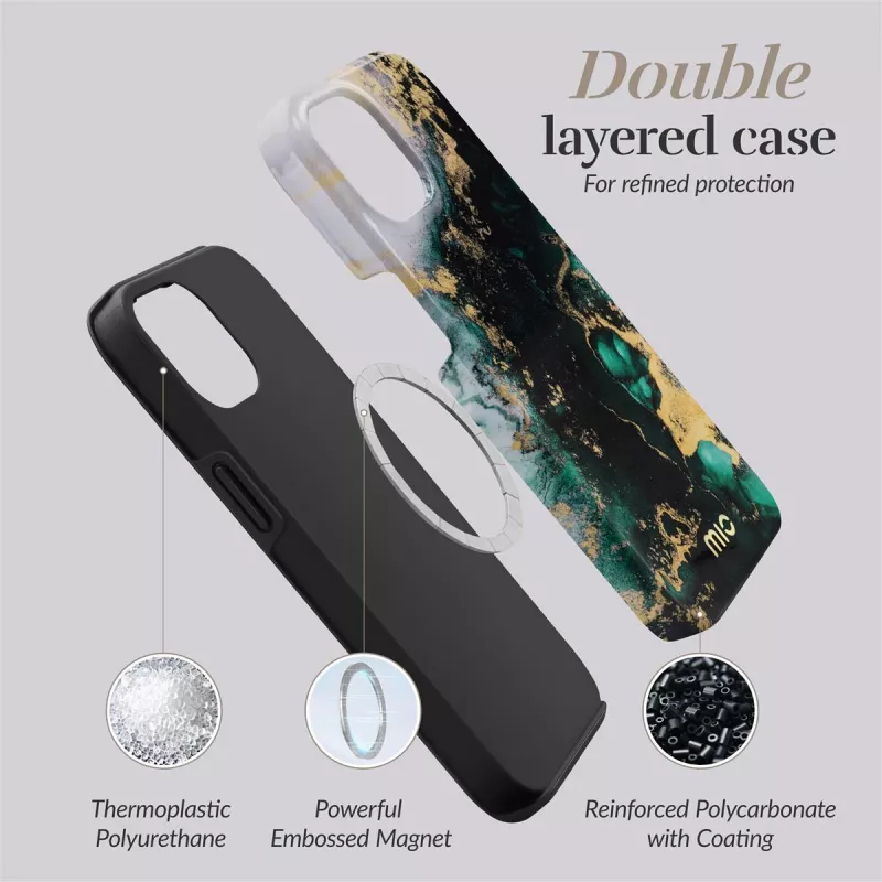 MIO Green Marble MagSafe-compatibel voor iPhone 16